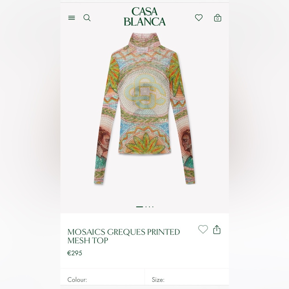 NWT MOSAICS GREQUES PRINTED MESH TOP. Size M. Retail price $355